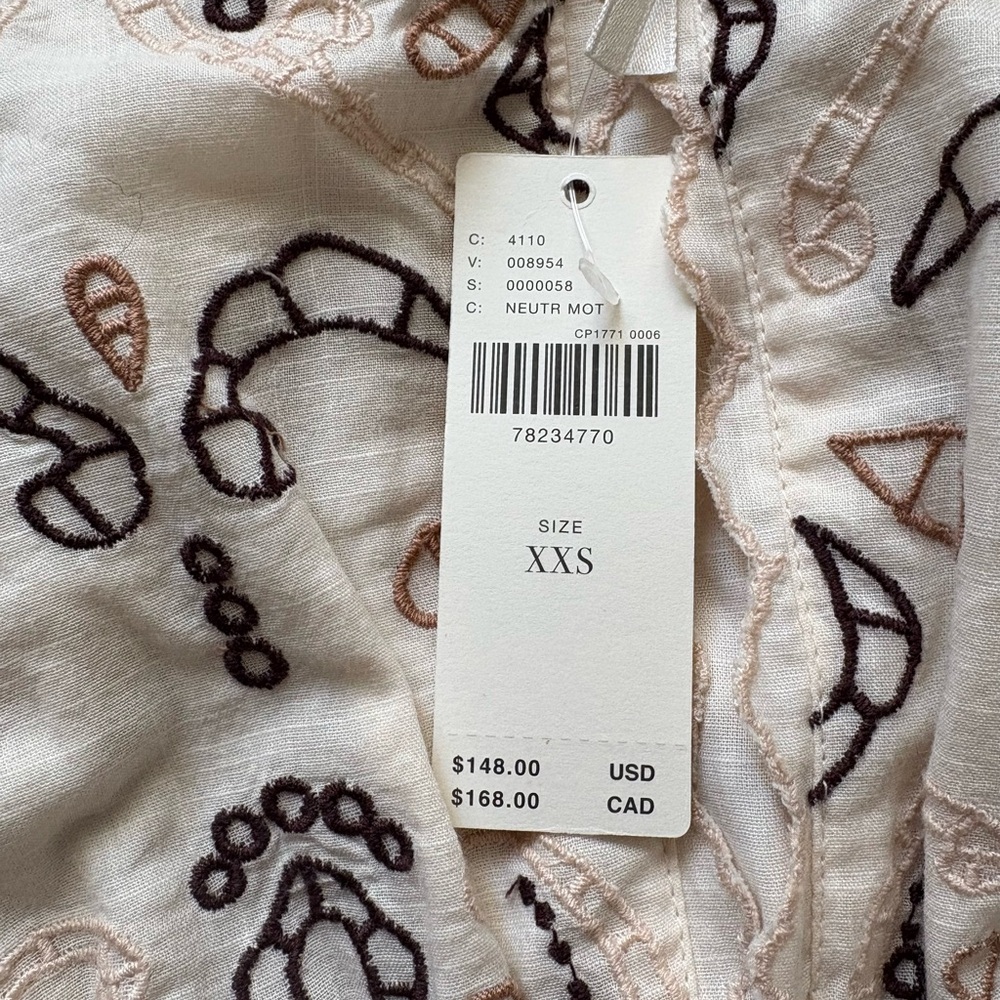 NWT Anthropologie Embroidered Eyelet Peplum Top - Picture 6 of 8